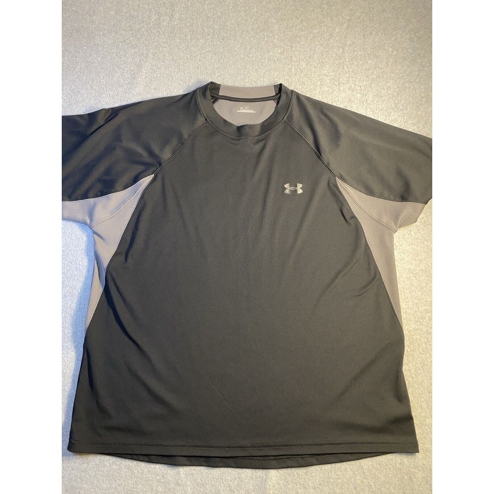 Under Armour T Shirt Size XXL Heat Gear Black Short Sleeve Shirts - Picture 2 of 5